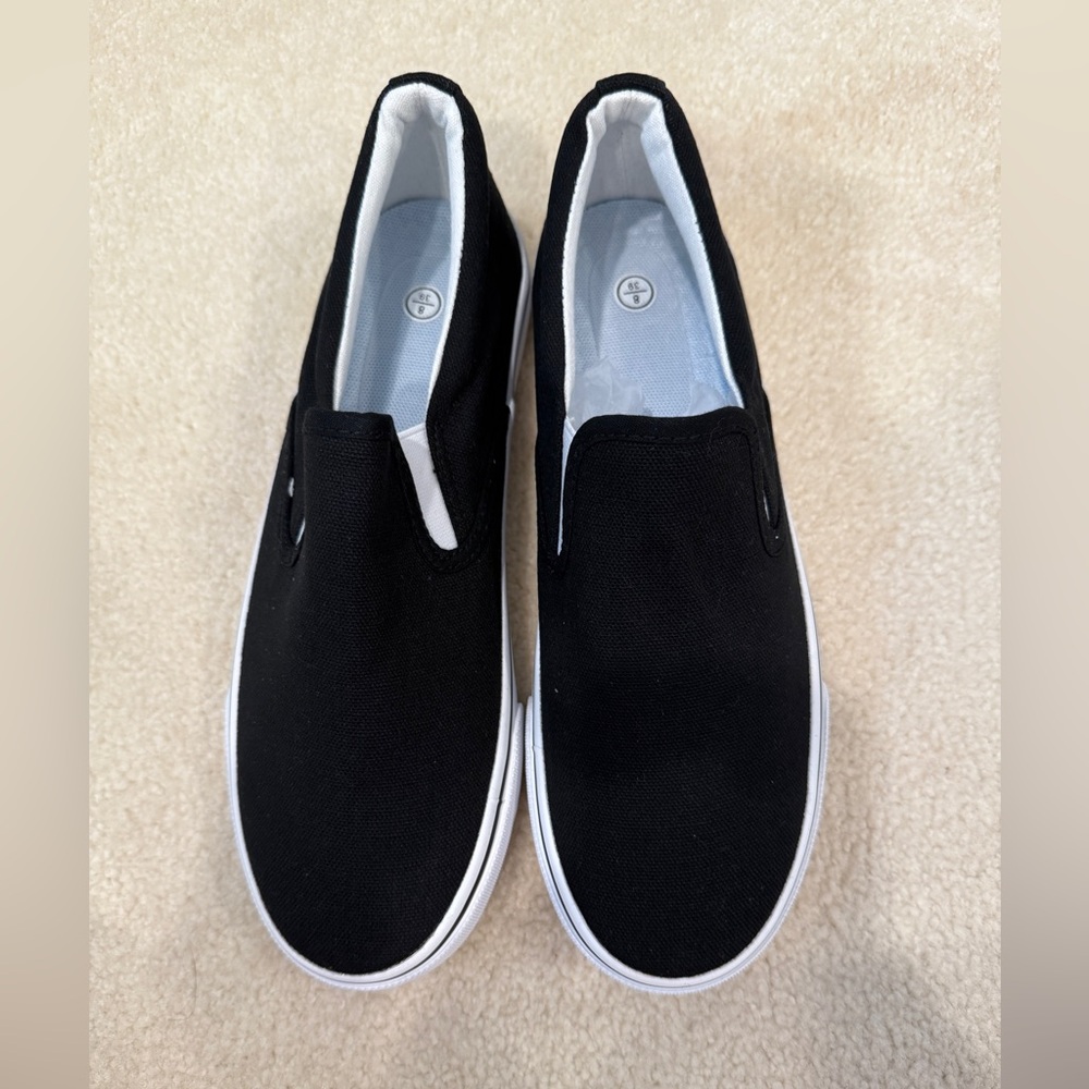 Black Slip-On Canvas Shoes